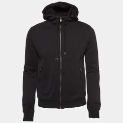 Pre Owned Dolce & Gabbana Black Crest Detail Cotton Hoodie S