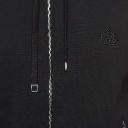 Pre Owned Dolce & Gabbana Black Crest Detail Cotton Hoodie S