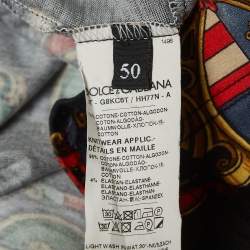 Pre Owned Dolce & Gabbana Black Emblem Print Cotton T-shirt L