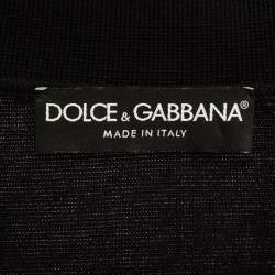 Pre Owned Dolce & Gabbana Black Logo Print Cotton Polo T-Shirt M