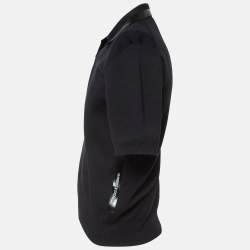 Pre Owned Dolce & Gabbana Black Logo Print Cotton Polo T-Shirt M