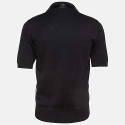 Pre Owned Dolce & Gabbana Black Logo Print Cotton Polo T-Shirt M