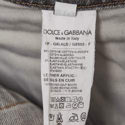 Pre Owned Dolce & Gabbana Grey Distressed Denim Jeans M Waist 30"