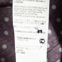 Pre Owned Dolce & Gabbana Gold Dark Purple Dotted Cotton Buttoned Up Shirt XXS