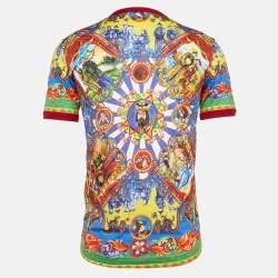 Pre Owned Dolce & Gabbana Multicolor Caretto Siciliano Print Jersey T-Shirt S