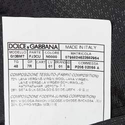 Dolce & Gabbana Black Wool Blend Tailored Pants Suit M