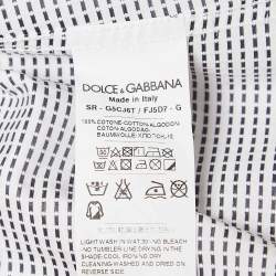 مملوكة مسبقًا Dolce & Gabbana White Polka Dots Jacquard Cotton Shirt XL