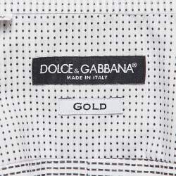 مملوكة مسبقًا Dolce & Gabbana White Polka Dots Jacquard Cotton Shirt XL