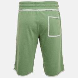 Pre Owned Dolce & Gabbana Green Contrast Trim Knit Shorts L