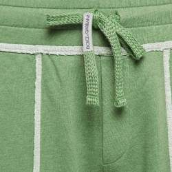 Pre Owned Dolce & Gabbana Green Contrast Trim Knit Shorts L