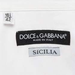 Pre Owned Dolce & Gabbana Off-White Cotton Long Sleeve Shirt XL
