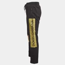 Dolce & Gabbana Black Printed Cotton Track Pants L