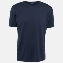 Dolce & Gabbana Navy Blue Cotton Jersey Crew Neck T-Shirt XXL