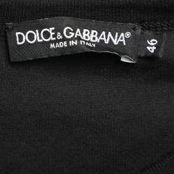 Dolce & Gabbana Black Sacro Logo Print Jersey Crew Neck T-Shirt S