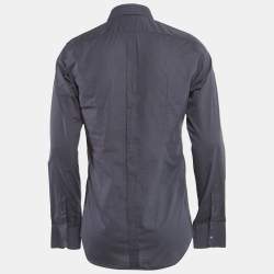 Pre Owned Dolce & Gabbana Blue Cotton Button Front Shirt M