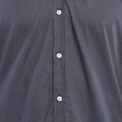 Pre Owned Dolce & Gabbana Blue Cotton Button Front Shirt M