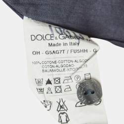 Pre Owned Dolce & Gabbana Blue Cotton Button Front Shirt M