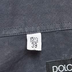 Pre Owned Dolce & Gabbana Blue Cotton Button Front Shirt M