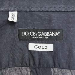 Pre Owned Dolce & Gabbana Blue Cotton Button Front Shirt M