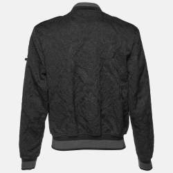 Pre Owned Dolce & Gabbana Black Jacquard Zip Up Bomber Jacket XXL