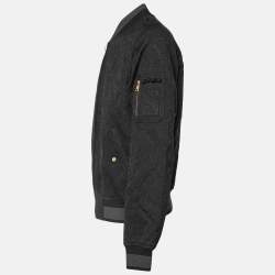 Pre Owned Dolce & Gabbana Black Jacquard Zip Up Bomber Jacket XXL