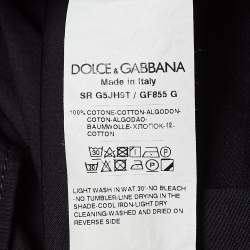 Pre Owned Dolce & Gabbana Black Cotton Logo-Plaque Short Sleeve Shirt XXXL