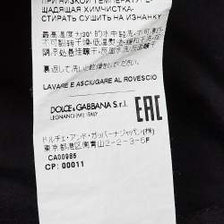 Pre Owned Dolce & Gabbana Black Cotton Logo-Plaque Short Sleeve Shirt XXXL
