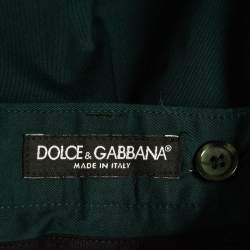 Pre Owned Dolce & Gabbana Green Cotton Formal Trousers XXXL
