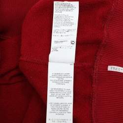 Pre Owned Dolce & Gabbana Burgundy Cotton Knit Logo Hoodie 4XL