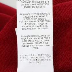 Pre Owned Dolce & Gabbana Burgundy Cotton Knit Logo Hoodie 4XL