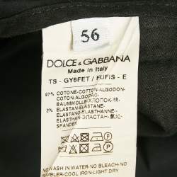 Pre Owned Dolce & Gabbana Black Cotton Tailored Trousers XXXL 