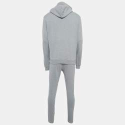 Dolce & Gabbana Grey Cotton Applique Detail Sweatshirt and Pants Set M