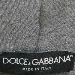 Dolce & Gabbana Grey Cotton Applique Detail Sweatshirt and Pants Set M