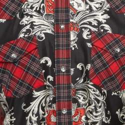 Pre Owned Dolce & Gabbana Red Checks Printed Cotton Blend Shirt XXL