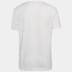 Pre Owned Dolce & Gabbana White Printed Cotton Jersey Crew Neck T-Shirt XL