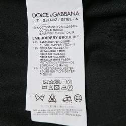 Pre Owned Dolce & Gabbana Black Embroidered Jersey Long Sleeve T-Shirt L