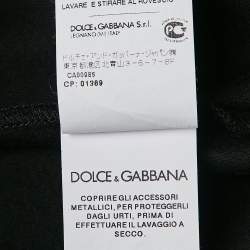 Pre Owned Dolce & Gabbana Black Embroidered Jersey Long Sleeve T-Shirt L