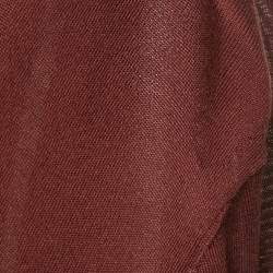 Pre Owned Dolce & Gabbana Burgundy Silk Knit Crew Neck Sweatshirt XL