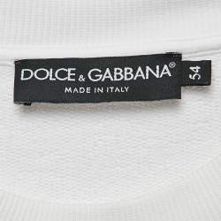 Pre Owned Dolce & Gabbana White Logo Embossed Cotton Sweatshirt XXL