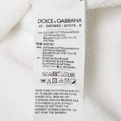 Pre Owned Dolce & Gabbana White Logo Embossed Cotton Sweatshirt XXL