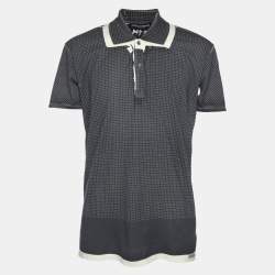 Pre Owned Dolce & Gabbana Blue/White Polka Dot Print T-Shirt M