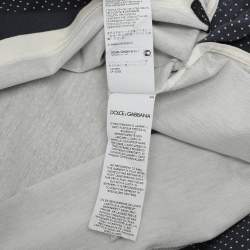 Pre Owned Dolce & Gabbana Blue/White Polka Dot Print T-Shirt M