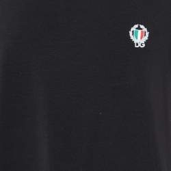 Pre Owned Dolce & Gabbana Underwear Black Cotton Logo Embroidered T-Shirt L