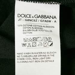 Pre Owned Dolce & Gabbana Black Logo Jewel Cotton Jersey T-Shirt XS