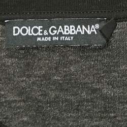 Pre Owned Dolce & Gabbana Black Logo Jewel Cotton Jersey T-Shirt XS