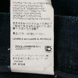Pre Owned Dolce & Gabbana Navy Blue Washed Denim Skinny Jeans XS Waist 28"