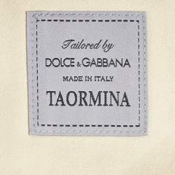 Pre Owned Dolce & Gabbana Cream Linen Blend Pant Suit XL