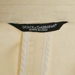 Pre Owned Dolce & Gabbana Cream Linen Blend Pant Suit XL