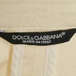 Pre Owned Dolce & Gabbana Cream Linen Blend Pant Suit XL
