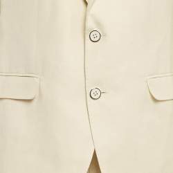 Pre Owned Dolce & Gabbana Cream Linen Blend Pant Suit XL